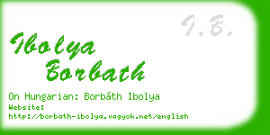 ibolya borbath business card